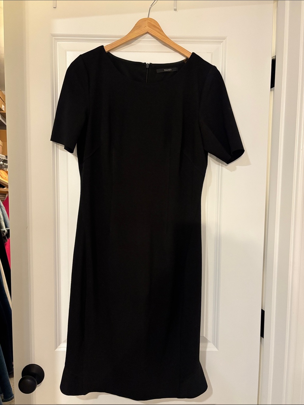 Tahari Black Short-Sleeve Mini Dress